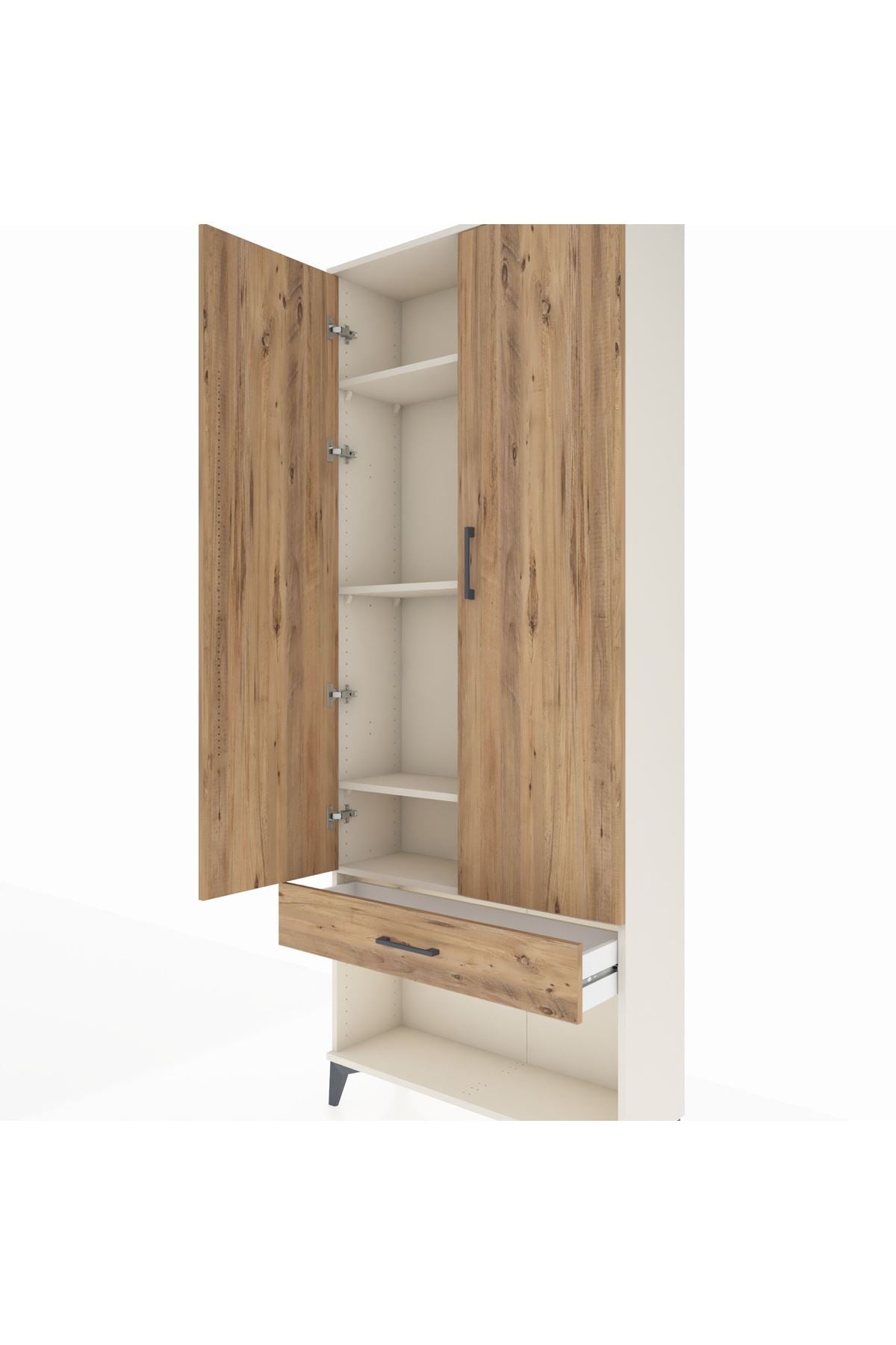 Arges Dolap 4 Raflı Tek Çekmeceli 2 Kapaklı 88x30x221 - S30M035V3A