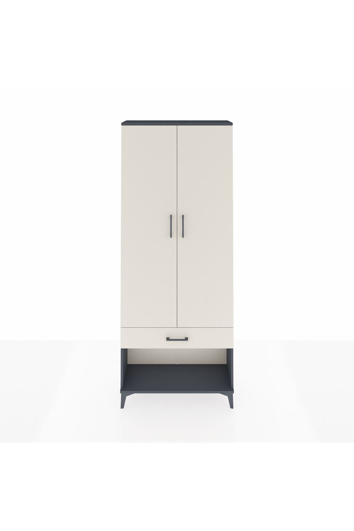 Arges Dolap 4 Raflı Tek Çekmeceli 2 Kapaklı 88x30x221 - S30M035V4A