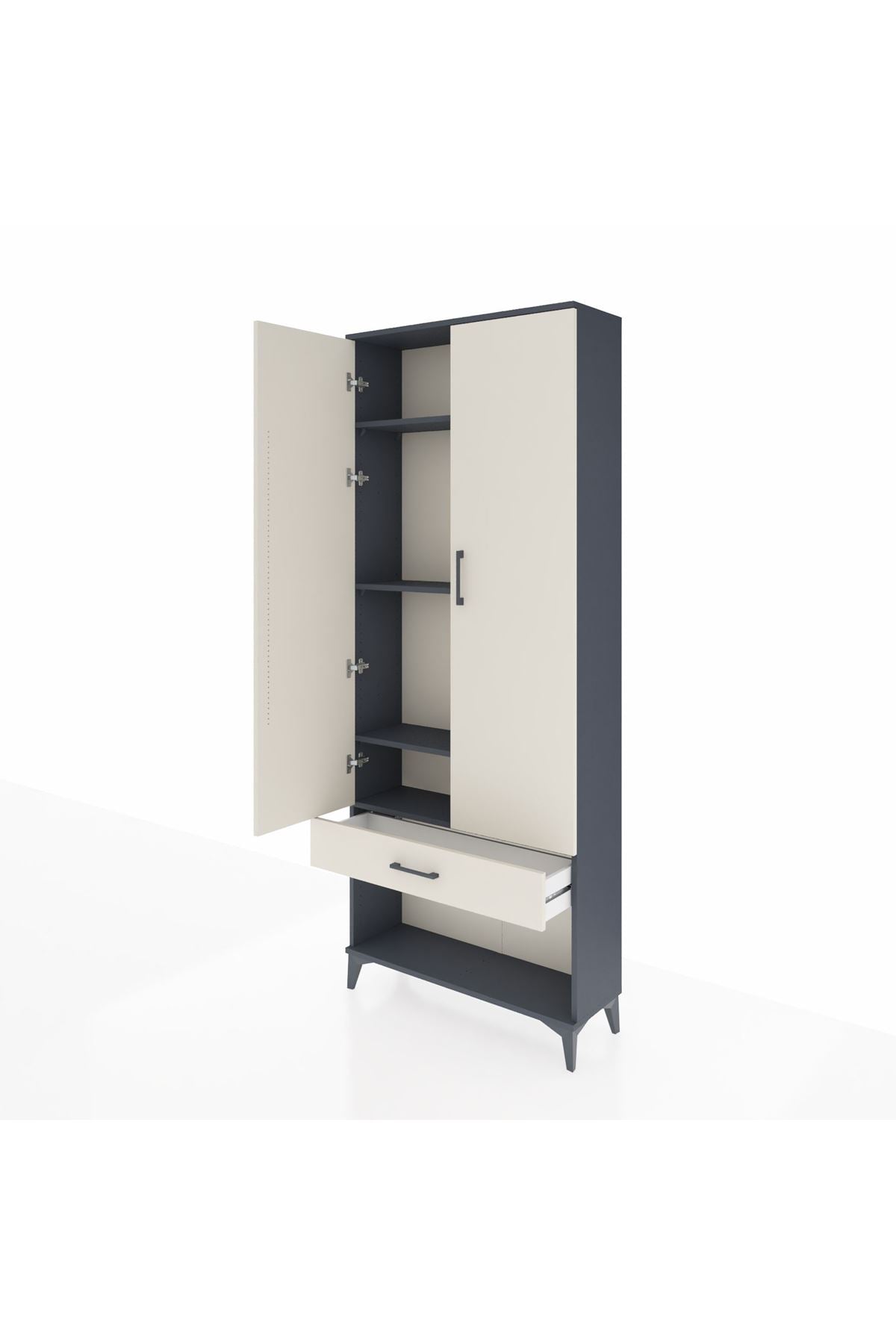 Arges Dolap 4 Raflı Tek Çekmeceli 2 Kapaklı 88x30x221 - S30M035V4A
