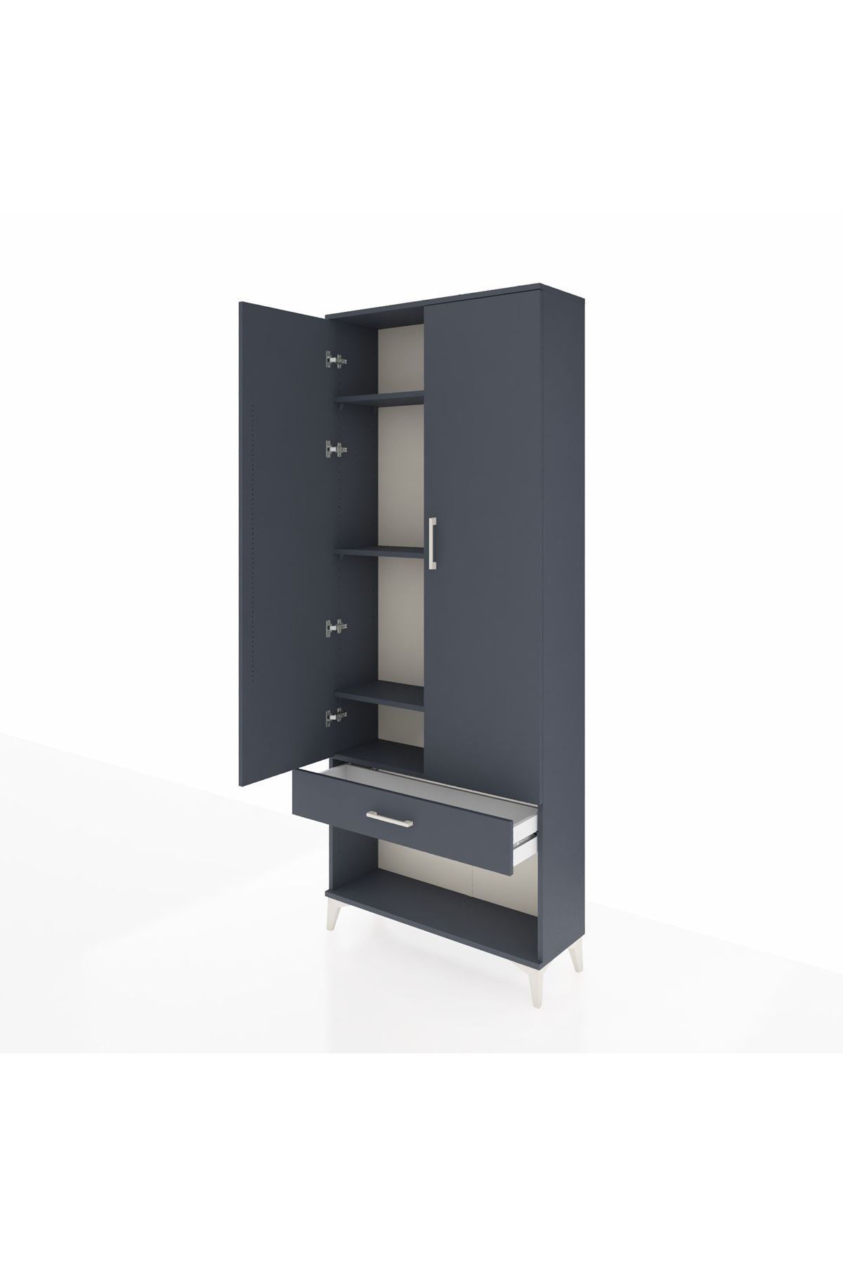 Arges Dolap 4 Raflı Tek Çekmeceli 2 Kapaklı 88x30x221 - S30M035V5A