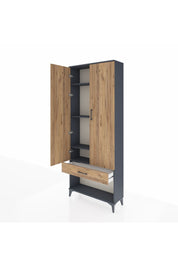 Arges Dolap 4 Raflı Tek Çekmeceli 2 Kapaklı 88x30x221 - S30M035V6A