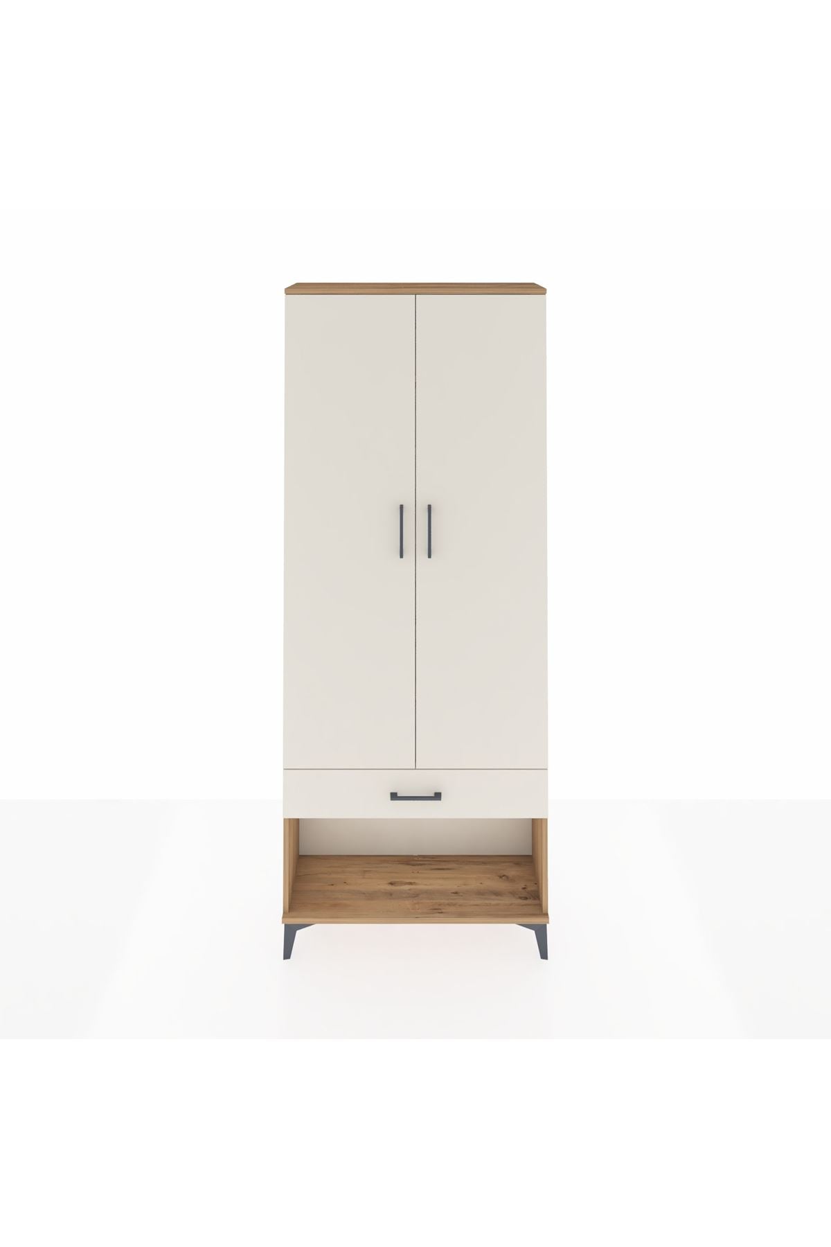 Arges Dolap 4 Raflı Tek Çekmeceli 2 Kapaklı 88x30x221 - S30M035V7A