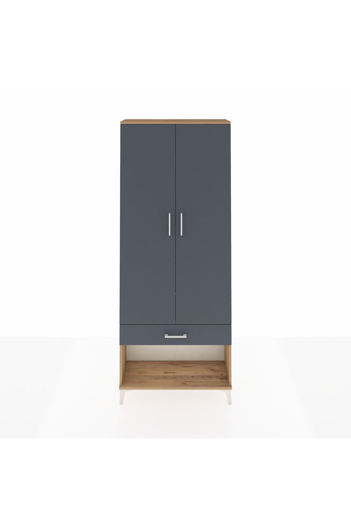 Arges Dolap 4 Raflı Tek Çekmeceli 2 Kapaklı 88x30x221 - S30M035V8A