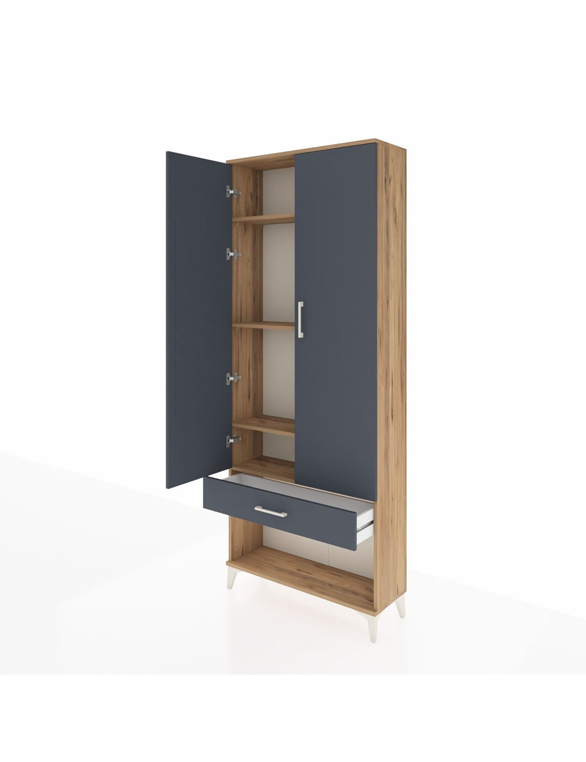 Arges Dolap 4 Raflı Tek Çekmeceli 2 Kapaklı 88x30x221 - S30M035V8A