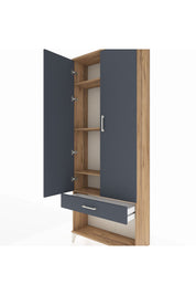 Arges Dolap 4 Raflı Tek Çekmeceli 2 Kapaklı 88x30x221 - S30M035V8A