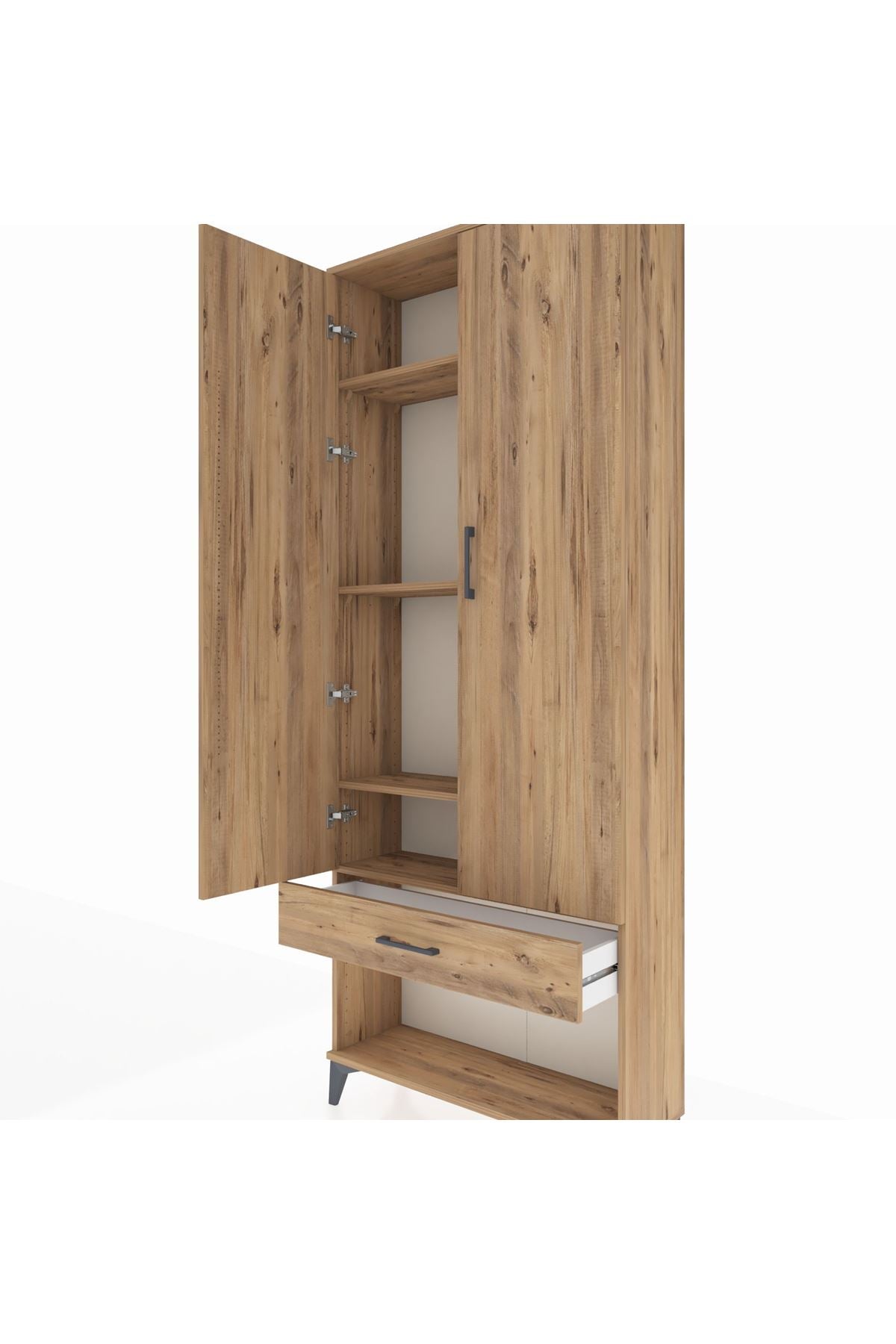 Arges Dolap 4 Raflı Tek Çekmeceli 2 Kapaklı 88x30x221 - S30M035V9A