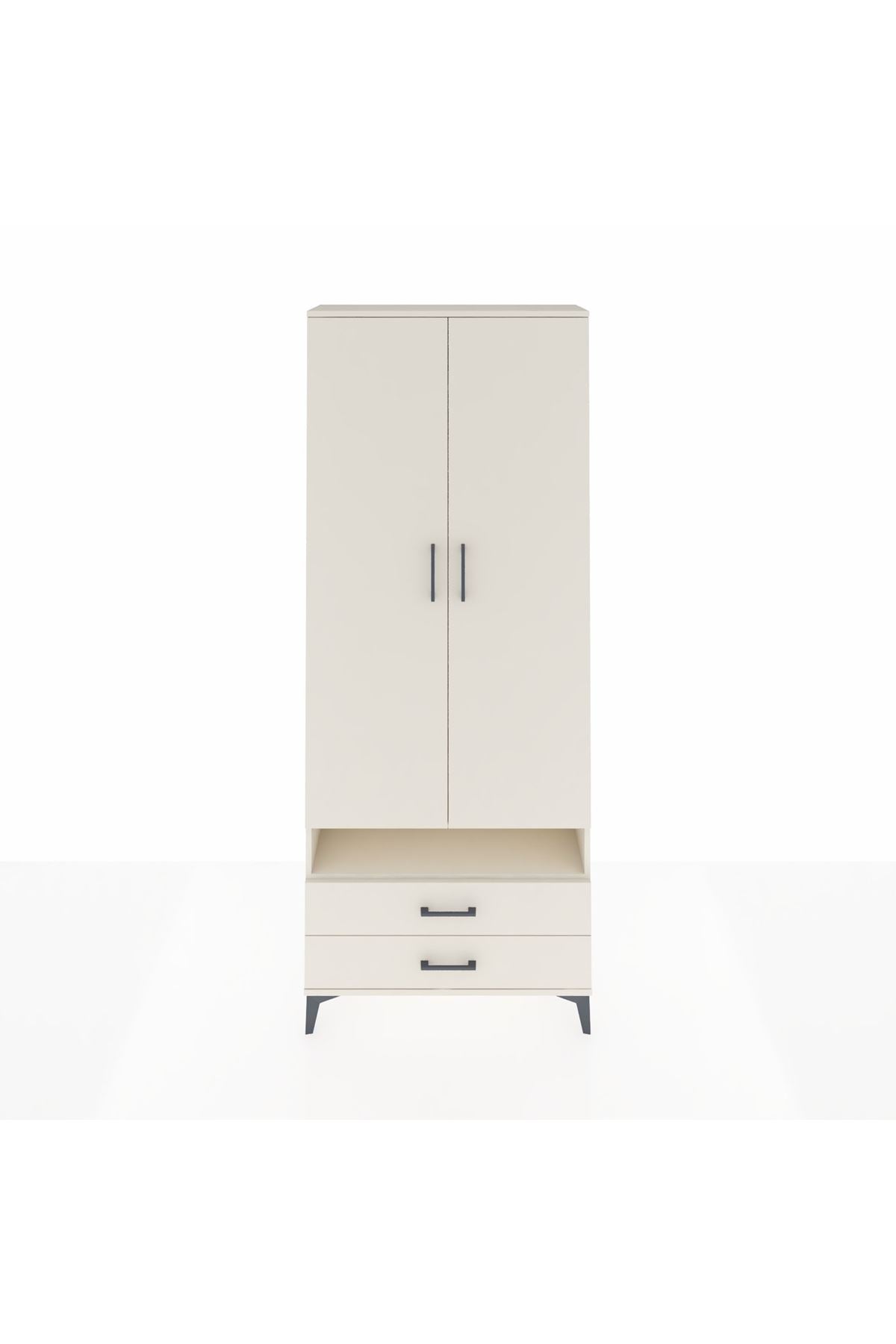 Arges Dolap 3 Raflı 2 Çekmeceli Tek Askılı 88x30x221 - S30M037V1A