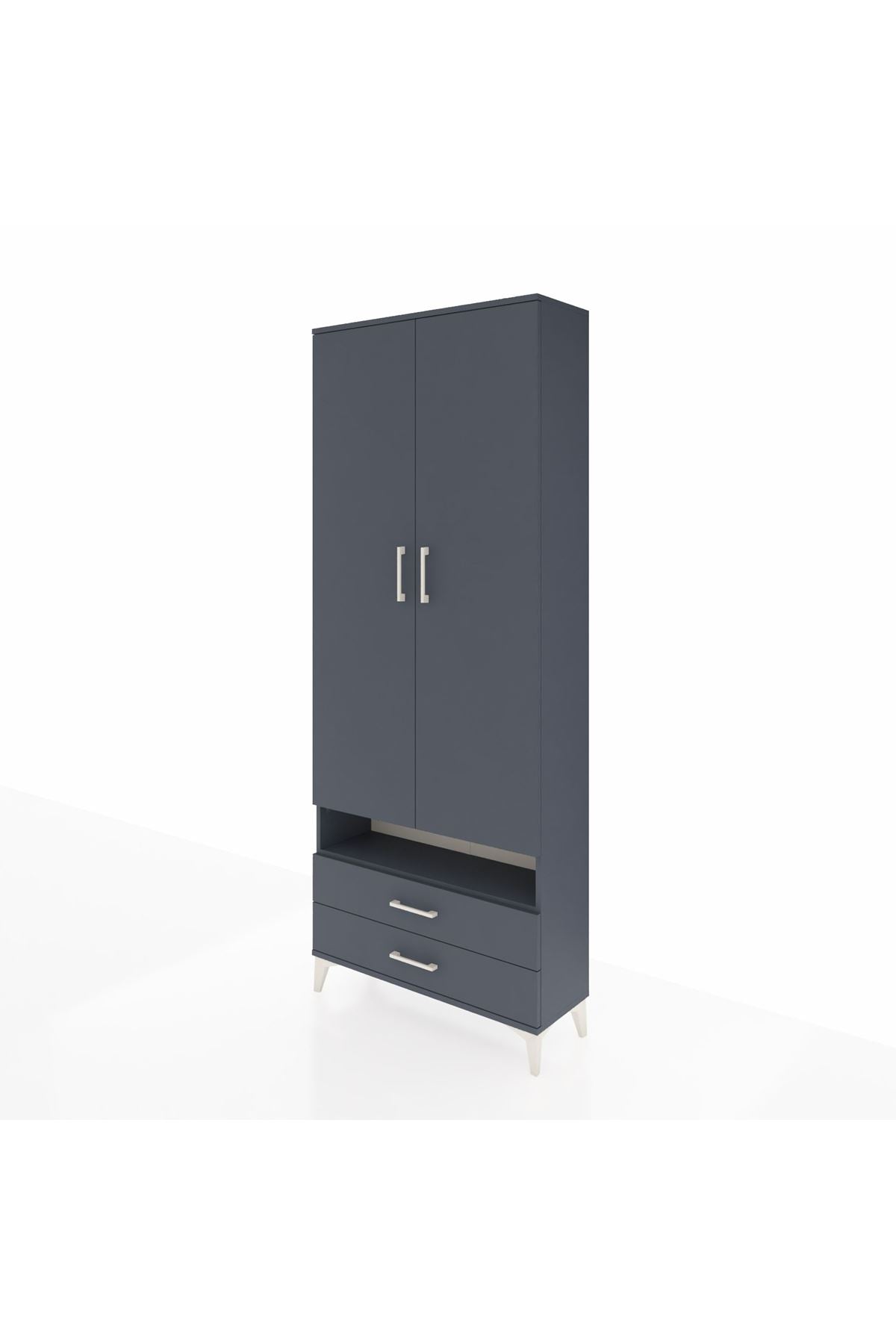 Arges Dolap 3 Raflı 2 Çekmeceli Tek Askılı 88x30x221 - S30M037V5A