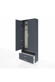 Arges Dolap 3 Raflı 2 Çekmeceli Tek Askılı 88x30x221 - S30M037V5A