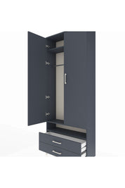 Arges Dolap 3 Raflı 2 Çekmeceli Tek Askılı 88x30x221 - S30M037V5A