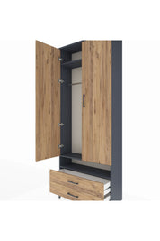 Arges Dolap 3 Raflı 2 Çekmeceli Tek Askılı 88x30x221 - S30M037V6A