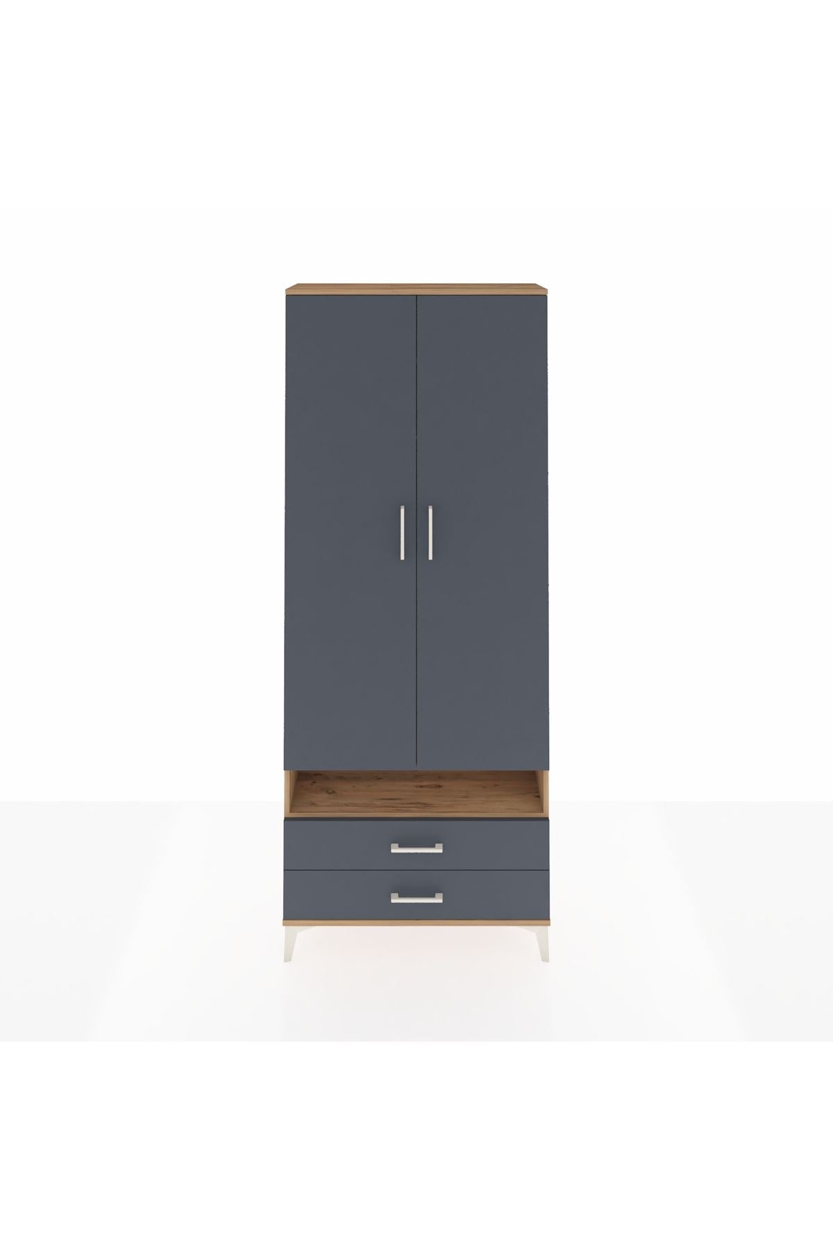 Arges Dolap 3 Raflı 2 Çekmeceli Tek Askılı 88x30x221 - S30M037V8A