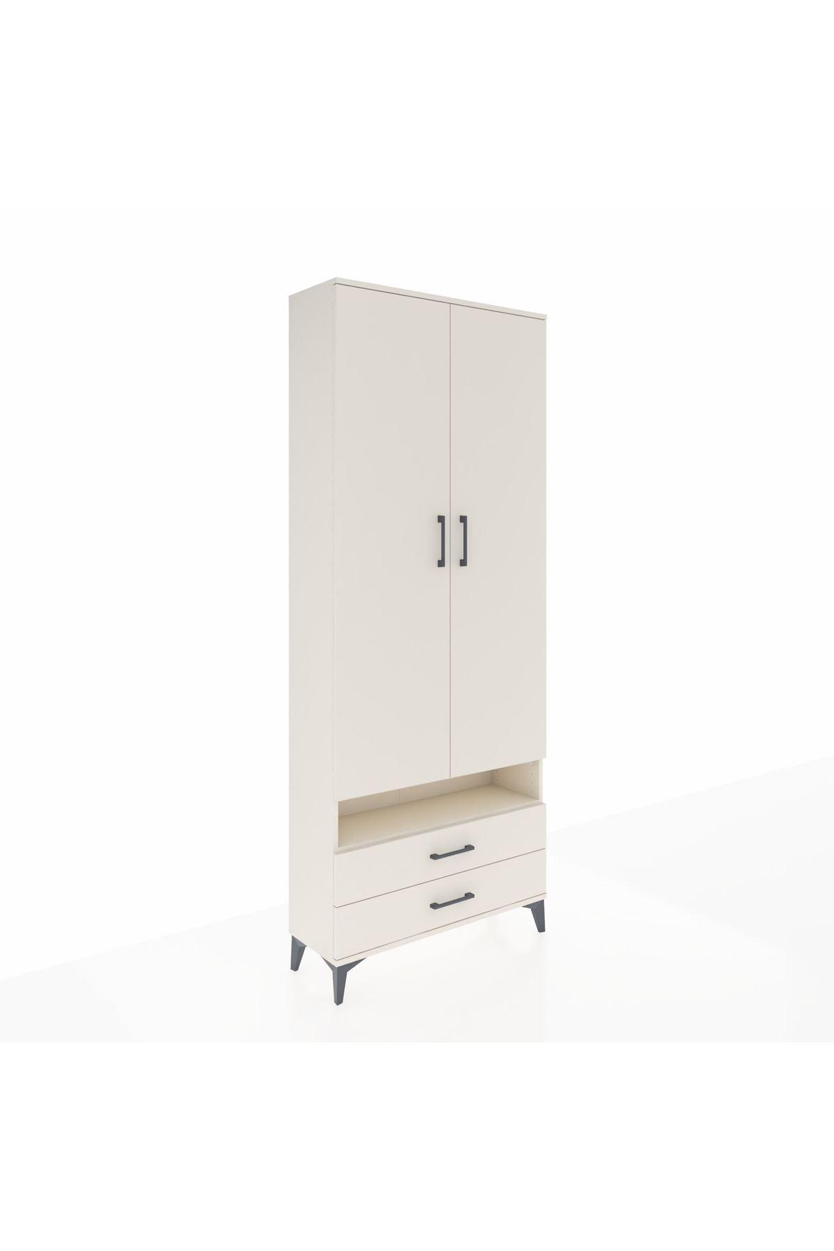 Arges Dolap 5 Raflı 2 Çekmeceli 2 Kapaklı 88x30x221 - S30M038V1A