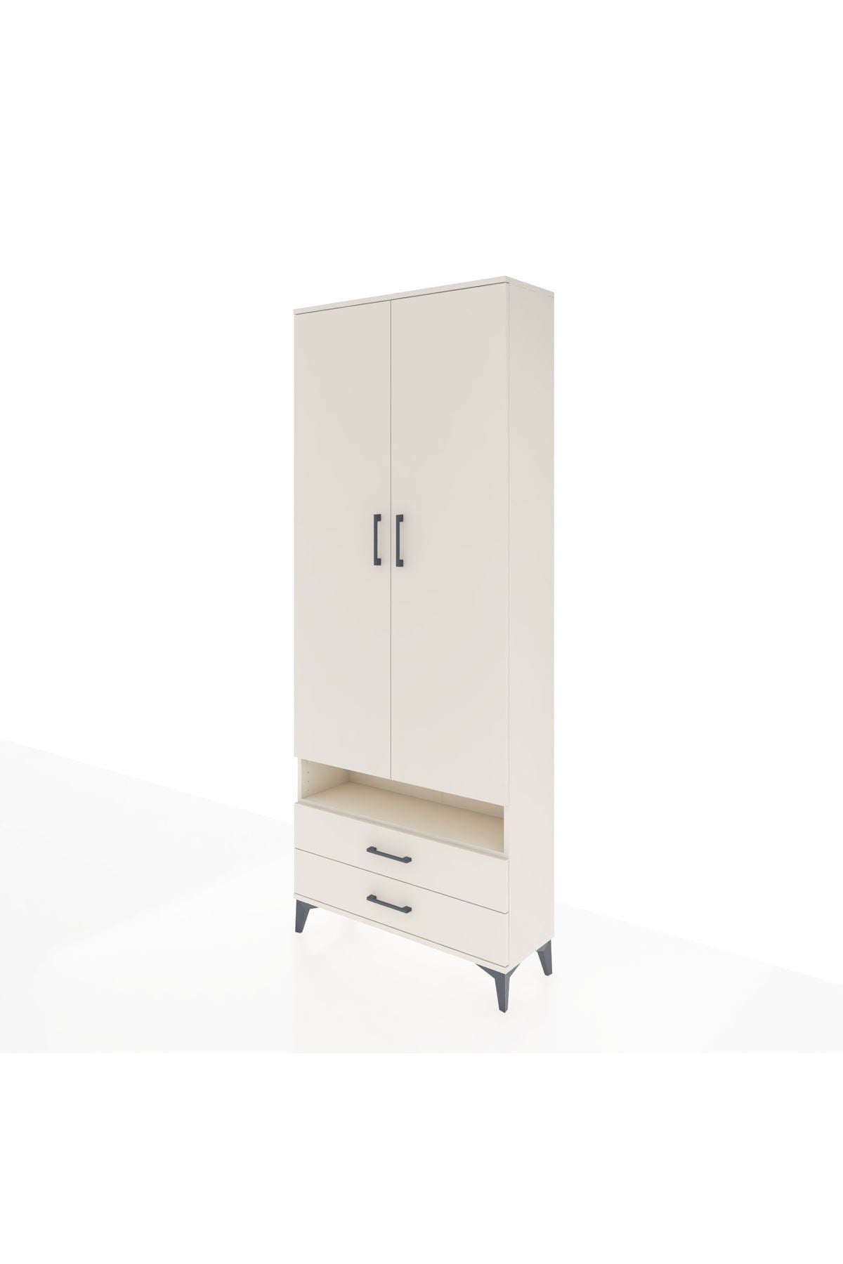 Arges Dolap 5 Raflı 2 Çekmeceli 2 Kapaklı 88x30x221 - S30M038V1A