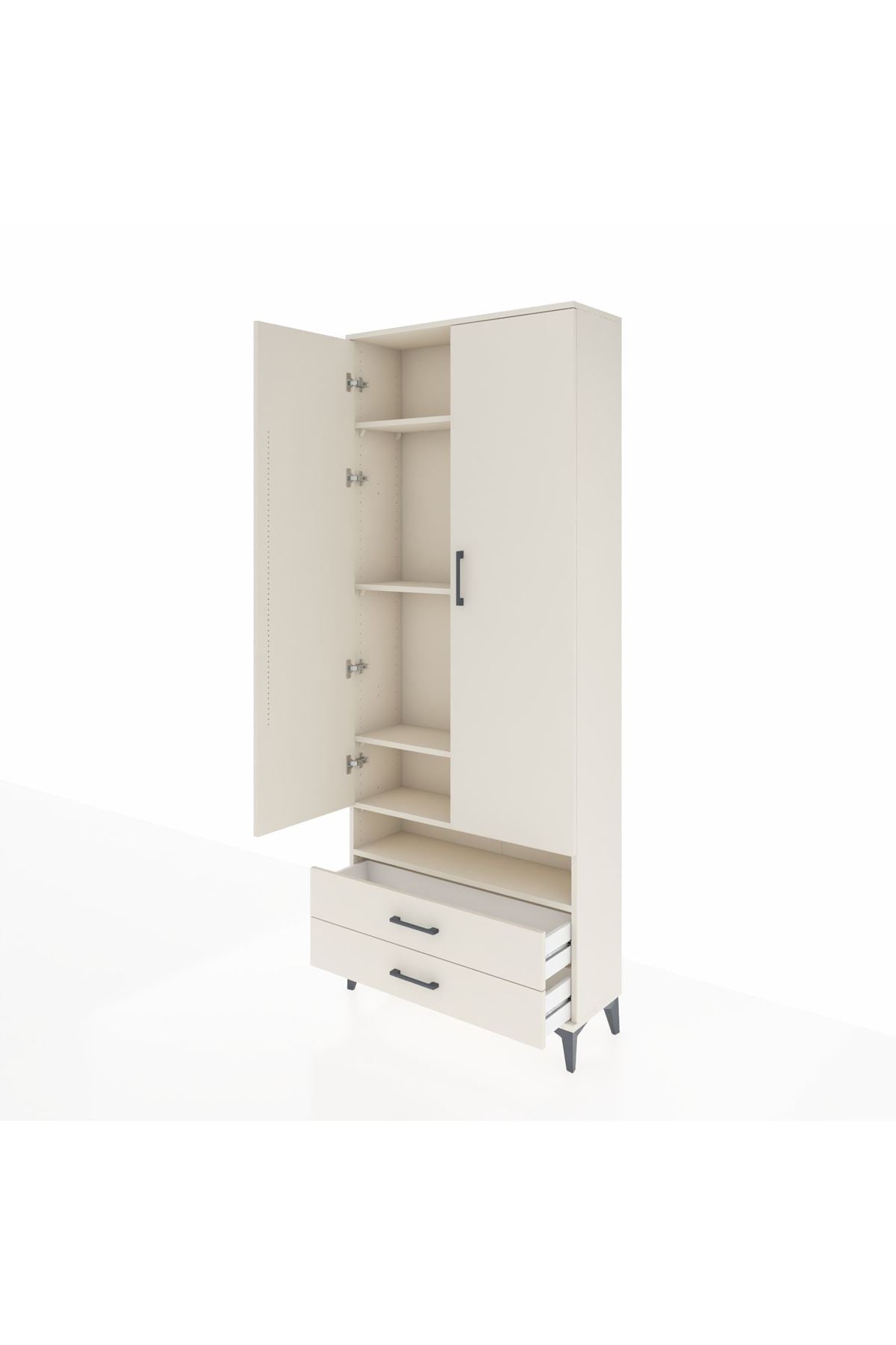 Arges Dolap 5 Raflı 2 Çekmeceli 2 Kapaklı 88x30x221 - S30M038V1A