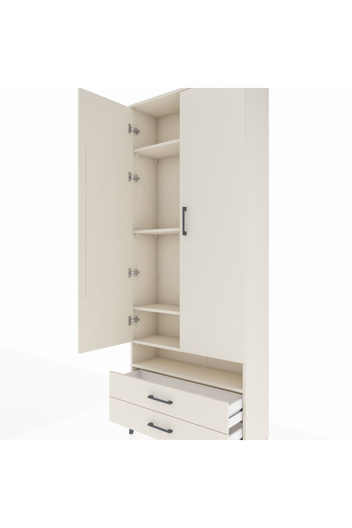 Arges Dolap 5 Raflı 2 Çekmeceli 2 Kapaklı 88x30x221 - S30M038V1A