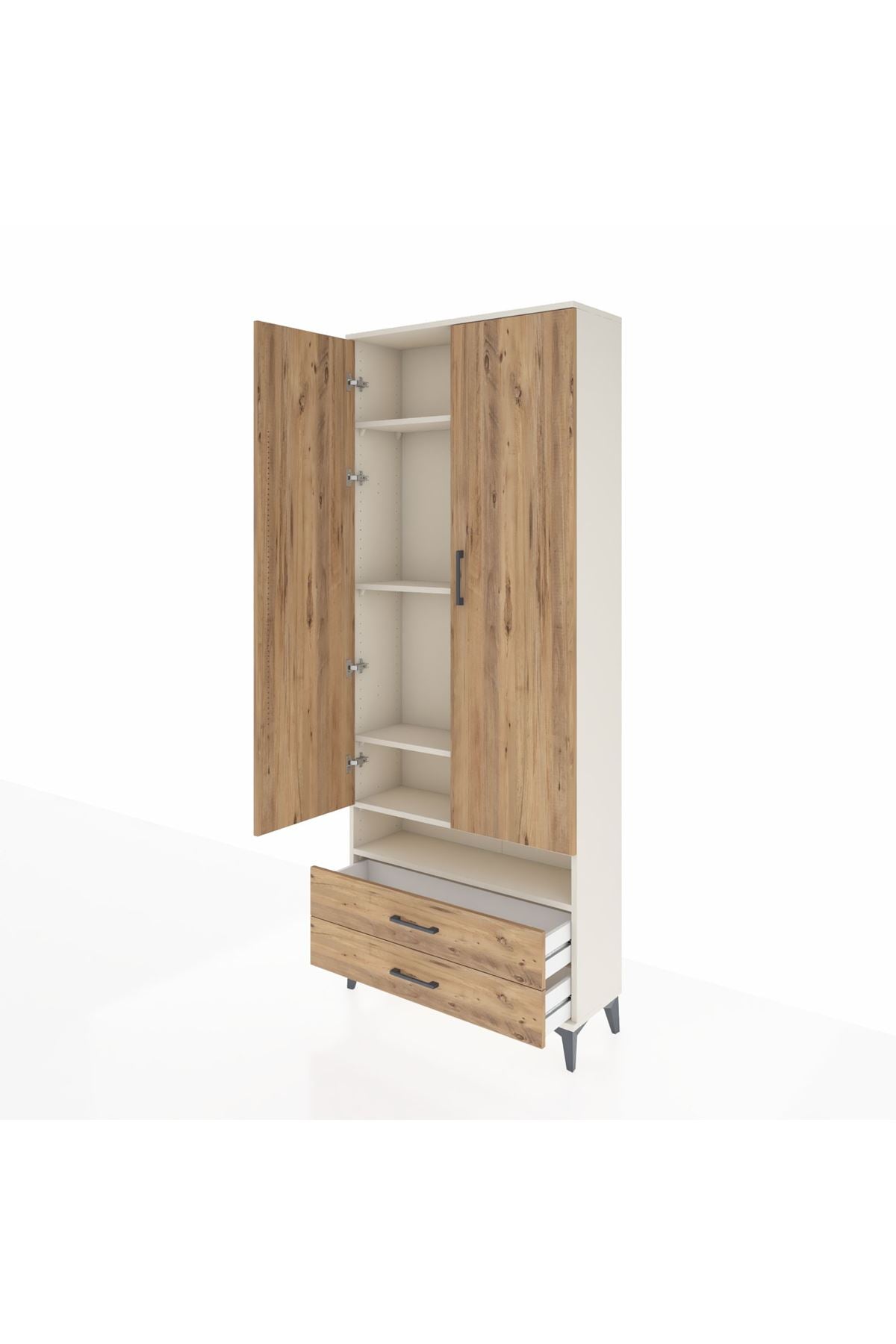 Arges Dolap 5 Raflı 2 Çekmeceli 2 Kapaklı 88x30x221 - S30M038V3A