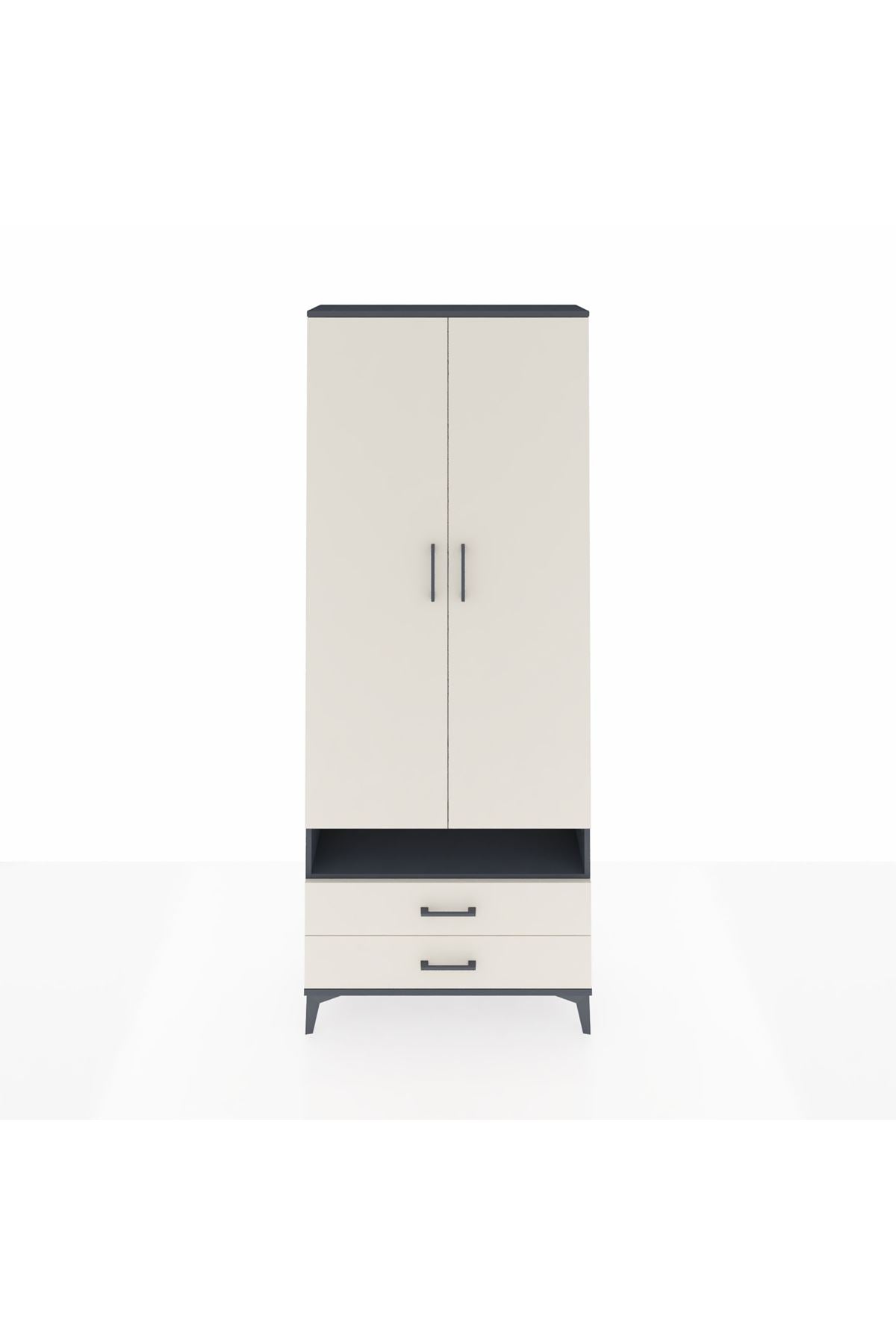 Arges Dolap 5 Raflı 2 Çekmeceli 2 Kapaklı 88x30x221 - S30M038V4A
