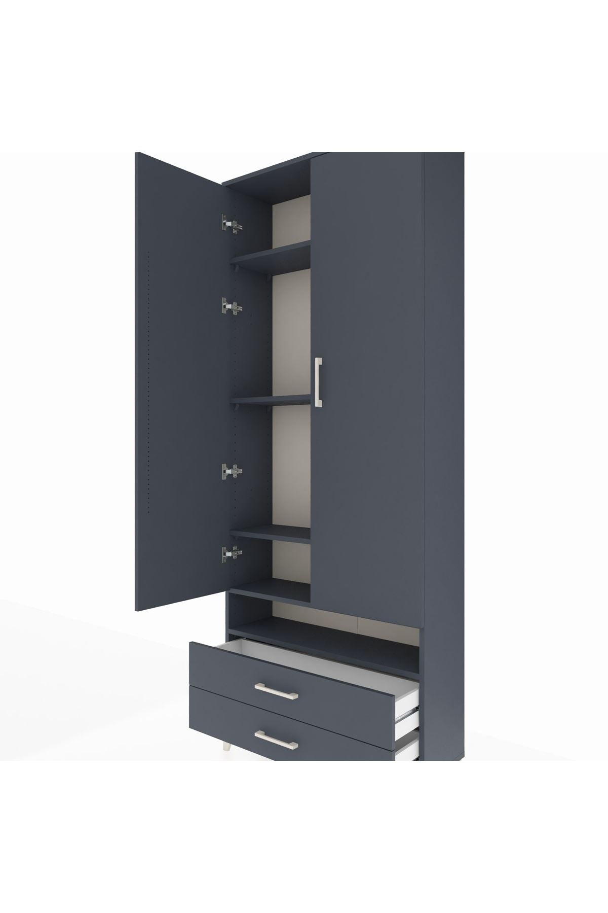 Arges Dolap 5 Raflı 2 Çekmeceli 2 Kapaklı 88x30x221 - S30M038V5A
