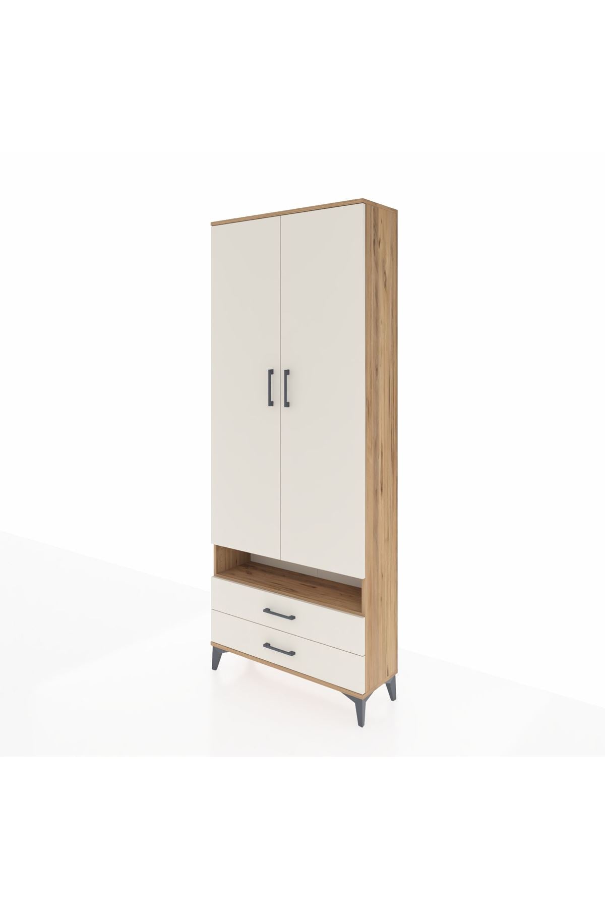 Arges Dolap 5 Raflı 2 Çekmeceli 2 Kapaklı 88x30x221 - S30M038V7A
