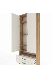 Arges Dolap 5 Raflı 2 Çekmeceli 2 Kapaklı 88x30x221 - S30M038V7A