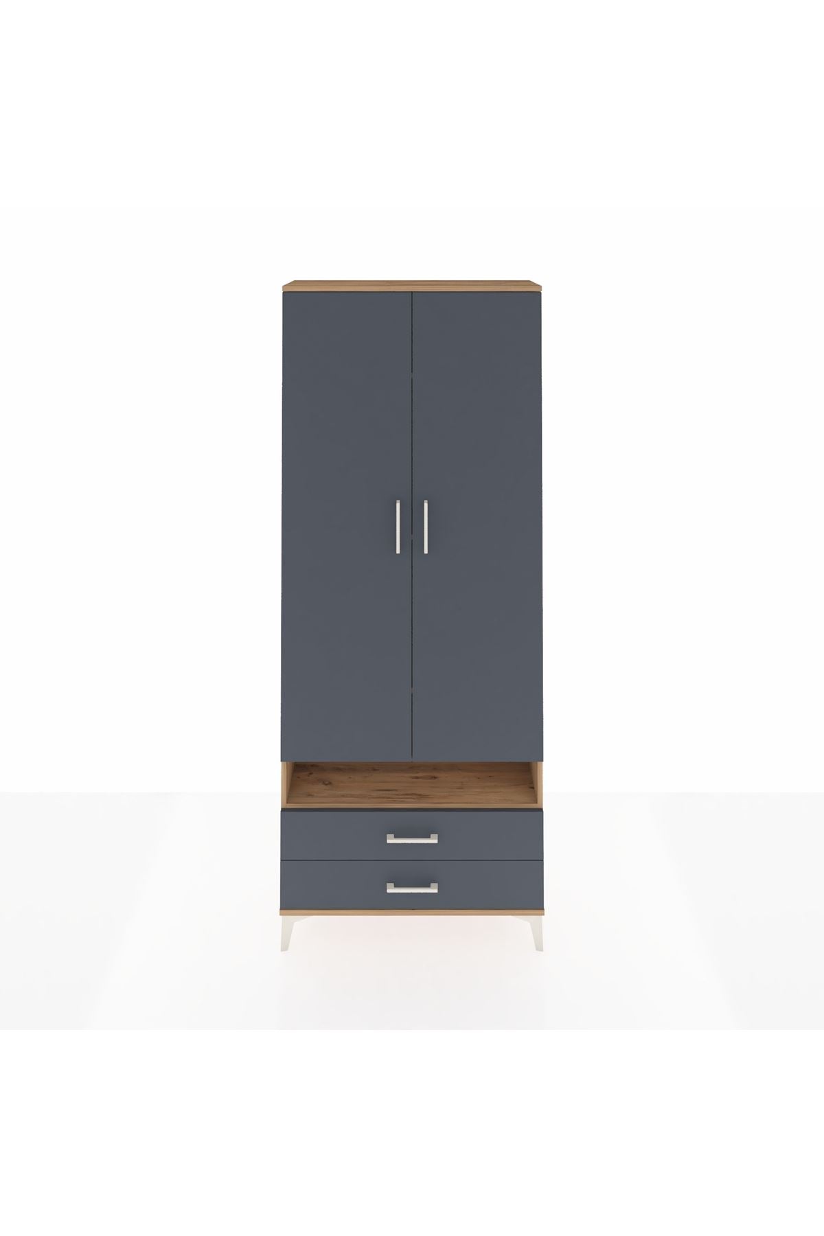 Arges Dolap 5 Raflı 2 Çekmeceli 2 Kapaklı 88x30x221 - S30M038V8A