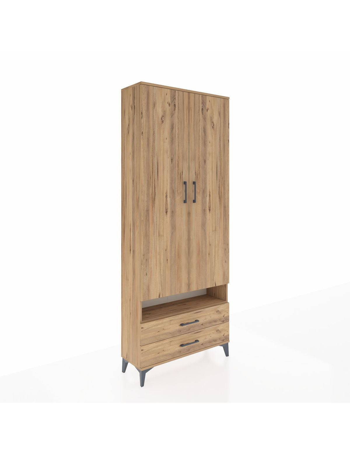 Arges Dolap 5 Raflı 2 Çekmeceli 2 Kapaklı 88x30x221 - S30M038V9A