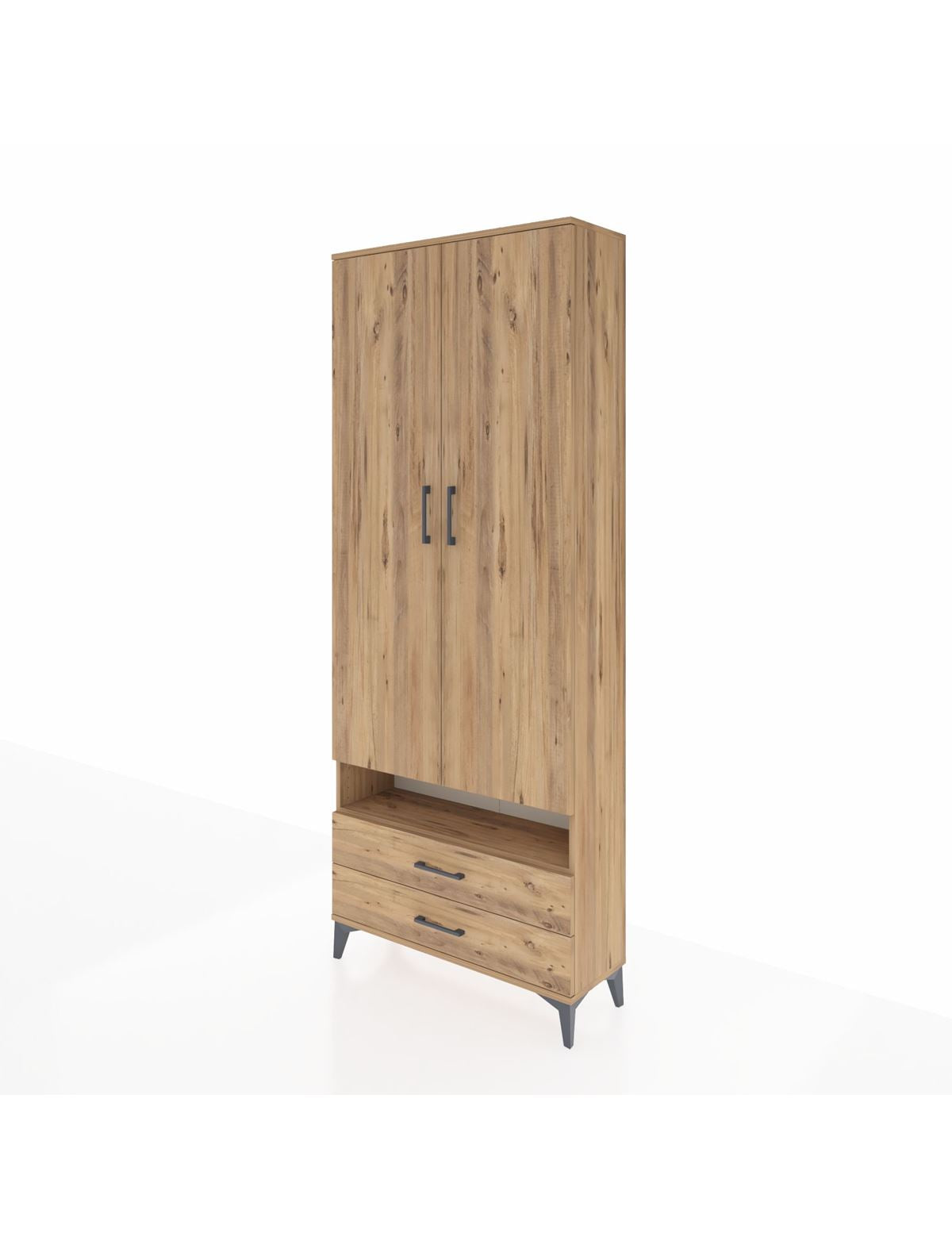 Arges Dolap 5 Raflı 2 Çekmeceli 2 Kapaklı 88x30x221 - S30M038V9A