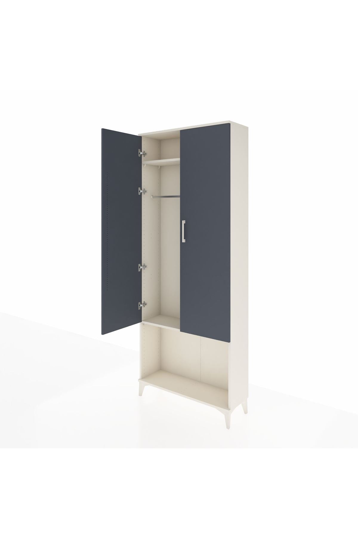 Arges Dolap 2 Raflı 2 Kapaklı Tek Askılı 88x30x221 - S30M040V2A