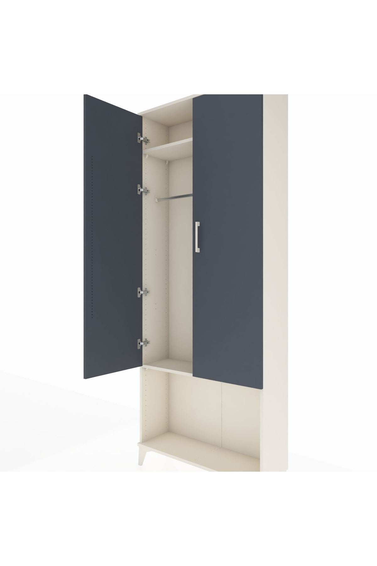 Arges Dolap 2 Raflı 2 Kapaklı Tek Askılı 88x30x221 - S30M040V2A