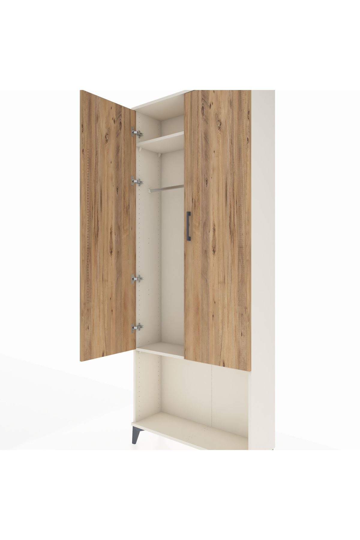 Arges Dolap 2 Raflı 2 Kapaklı Tek Askılı 88x30x221 - S30M040V3A