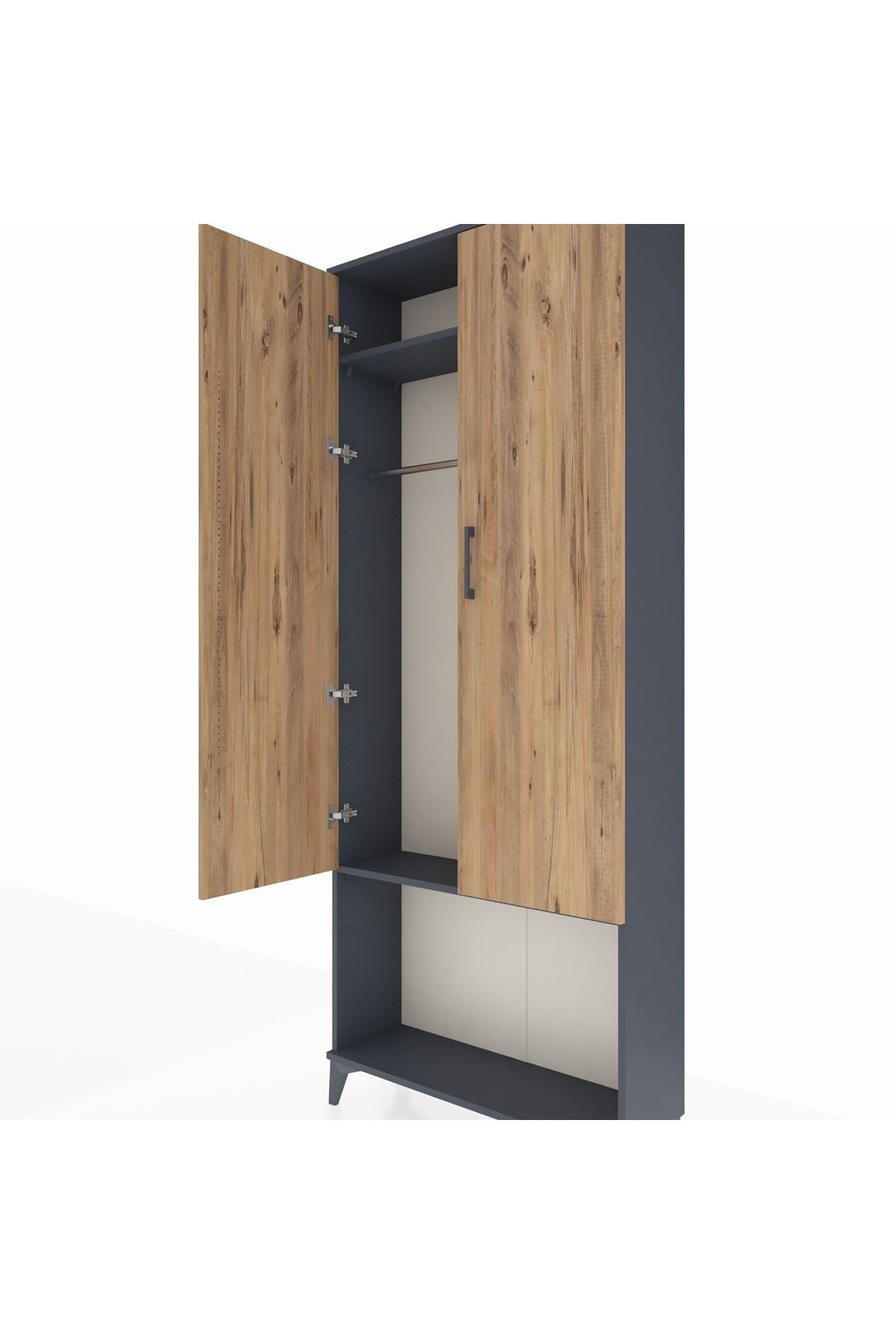 Arges Dolap 2 Raflı 2 Kapaklı Tek Askılı 88x30x221 - S30M040V6A