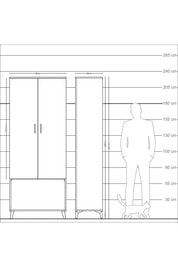 Arges Dolap 2 Raflı 2 Kapaklı Tek Askılı 88x30x221 - S30M040V6A