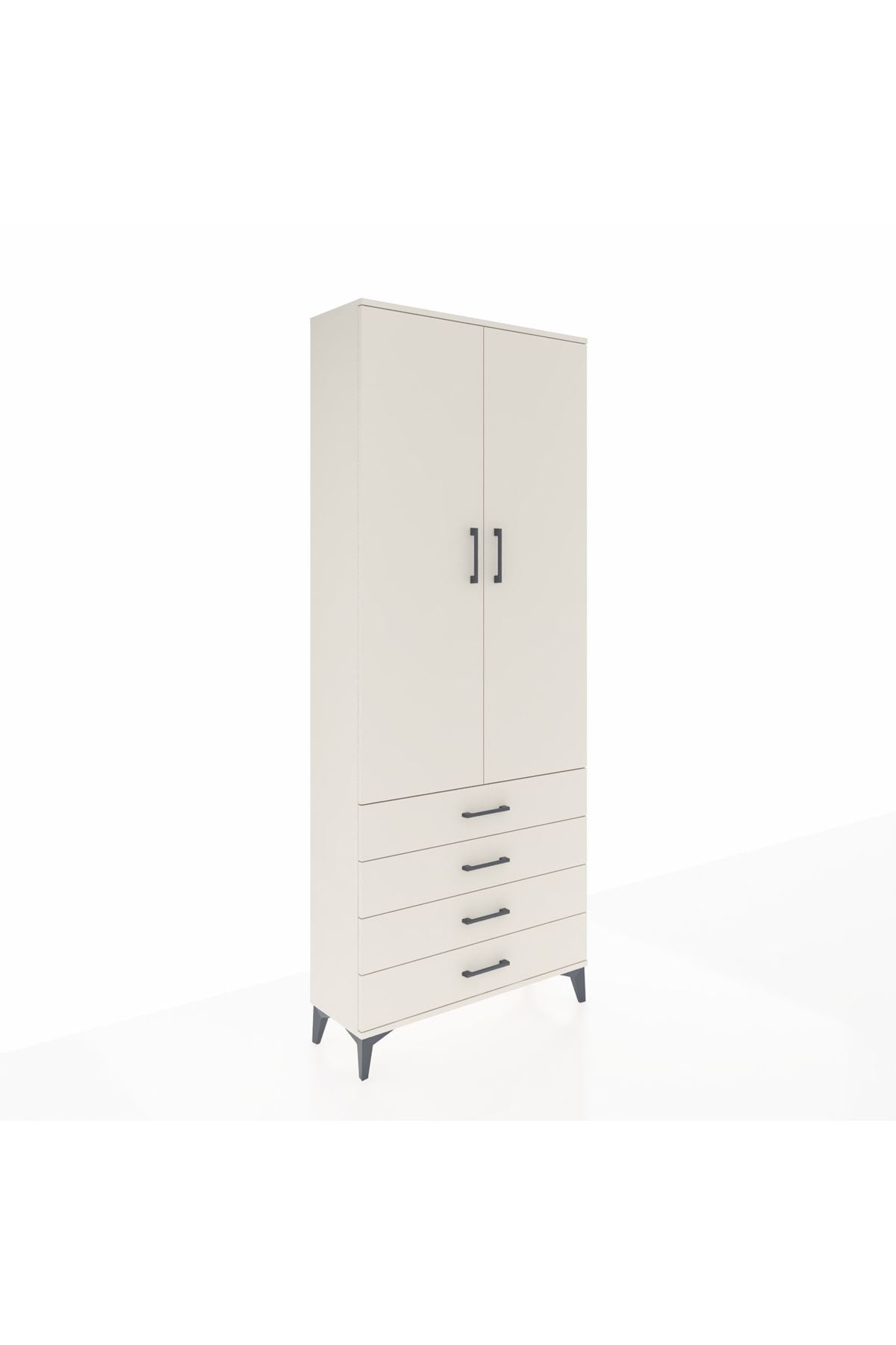 Arges Dolap 2 Raflı 4 Çekmeceli Tek Askılı 88x30x221 - S30M043V1A
