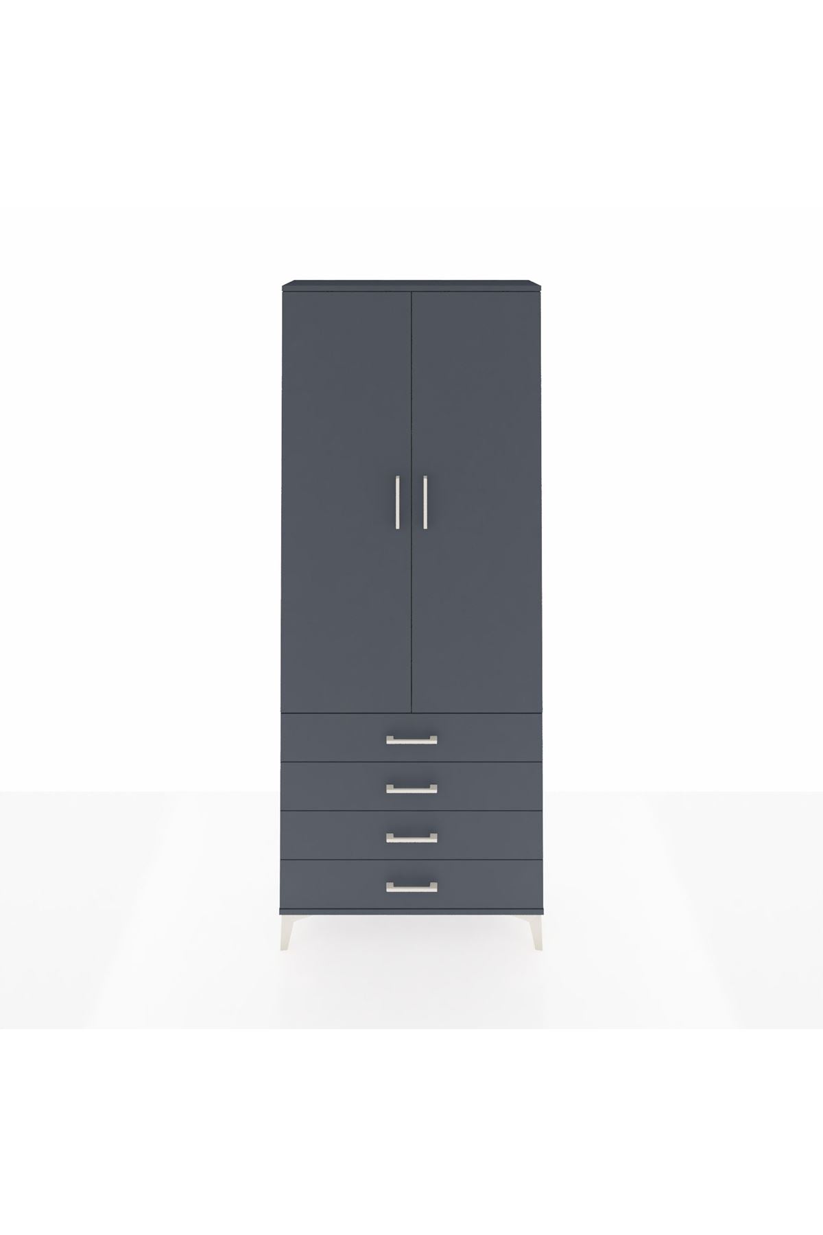 Arges Dolap 2 Raflı 4 Çekmeceli Tek Askılı 88x30x221 - S30M043V5A