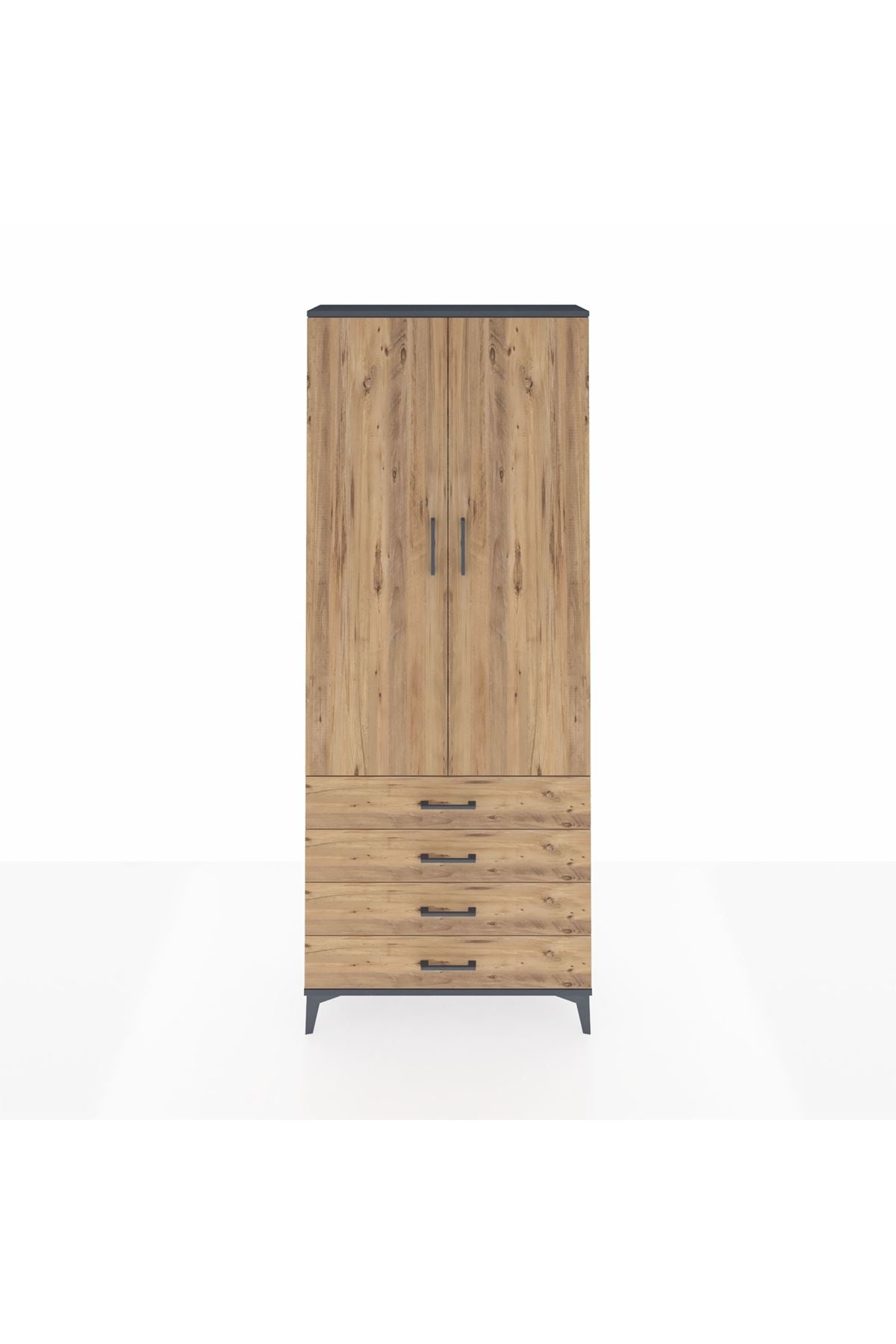 Arges Dolap 2 Raflı 4 Çekmeceli Tek Askılı 88x30x221 - S30M043V6A