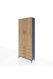 Arges Dolap 2 Raflı 4 Çekmeceli Tek Askılı 88x30x221 - S30M043V6A