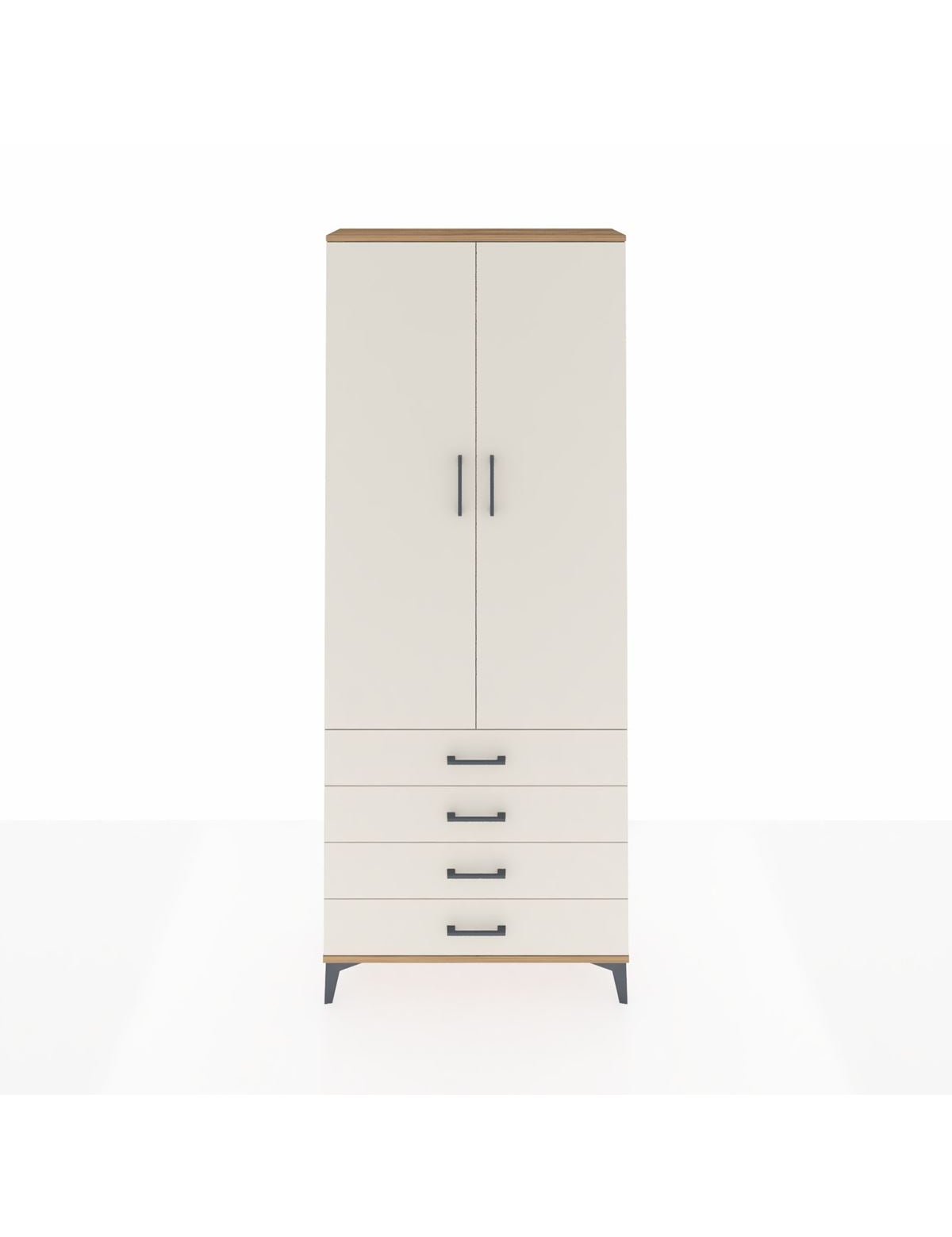 Arges Dolap 2 Raflı 4 Çekmeceli Tek Askılı 88x30x221 - S30M043V7A