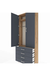 Arges Dolap 2 Raflı 4 Çekmeceli Tek Askılı 88x30x221 - S30M043V8A