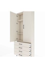 Arges Dolap 3 Raflı 4 Çekmeceli 2 Kapaklı 88x30x221 - S30M044V1A