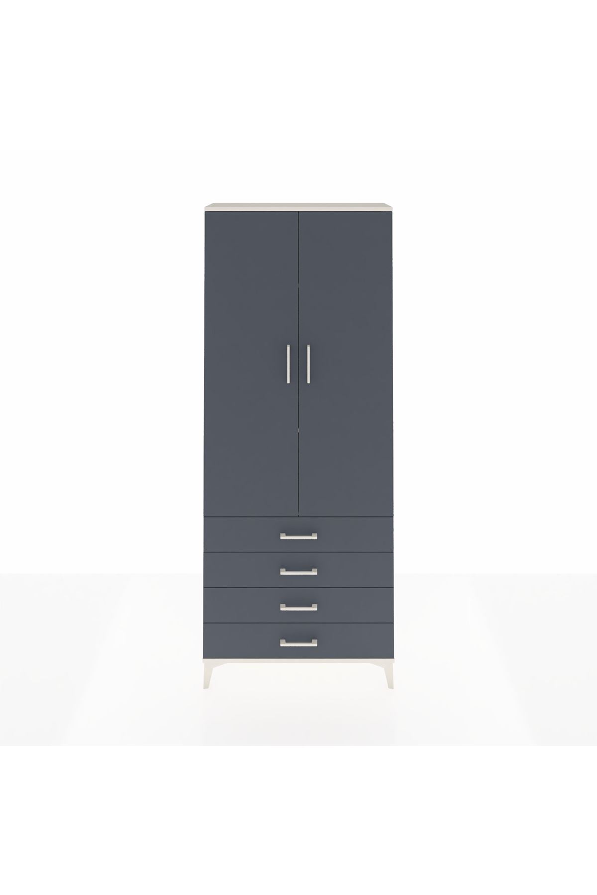 Arges Dolap 3 Raflı 4 Çekmeceli 2 Kapaklı 88x30x221 - S30M044V2A