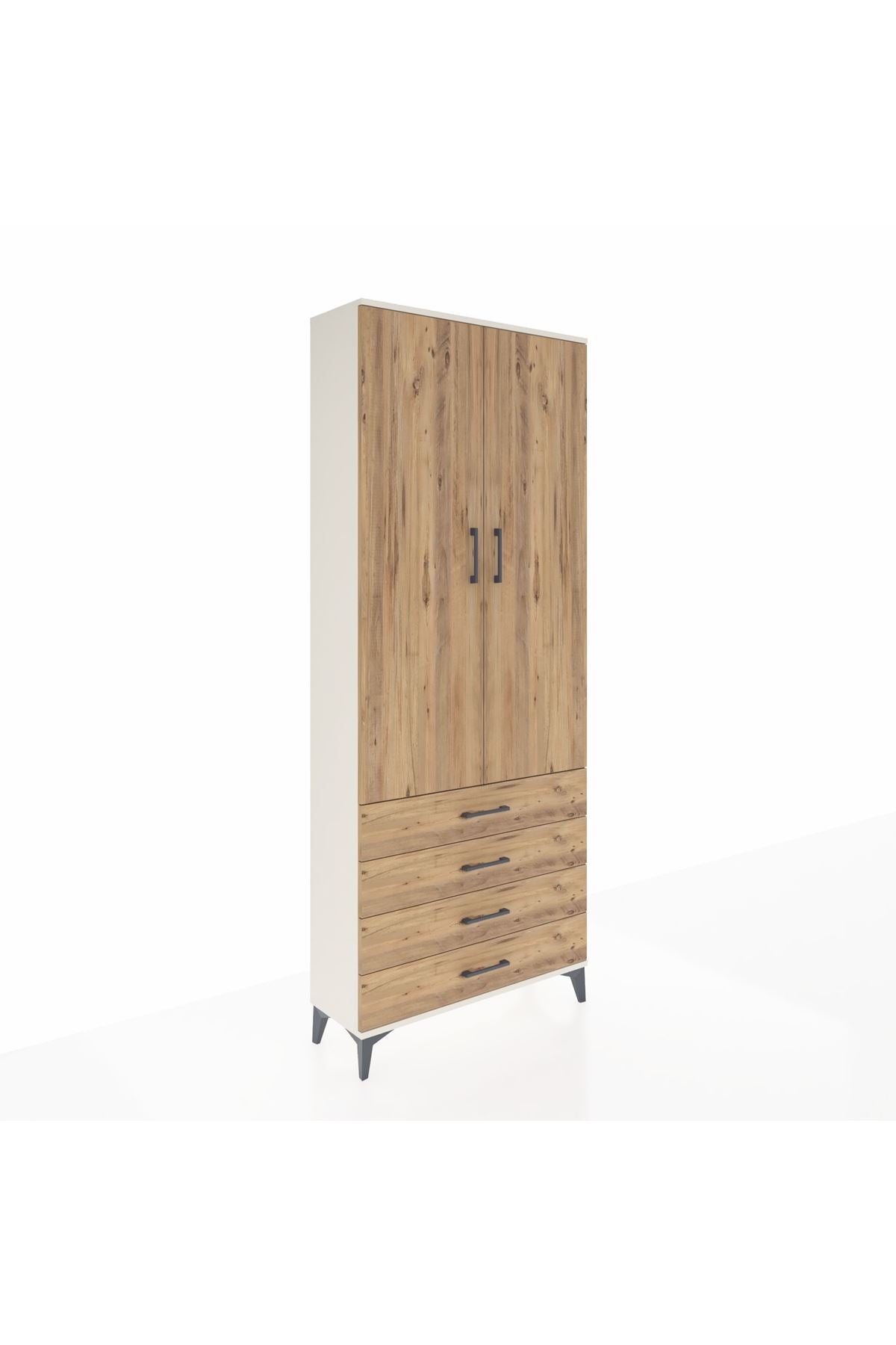Arges Dolap 3 Raflı 4 Çekmeceli 2 Kapaklı 88x30x221 - S30M044V3A