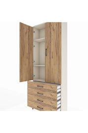 Arges Dolap 3 Raflı 4 Çekmeceli 2 Kapaklı 88x30x221 - S30M044V3A