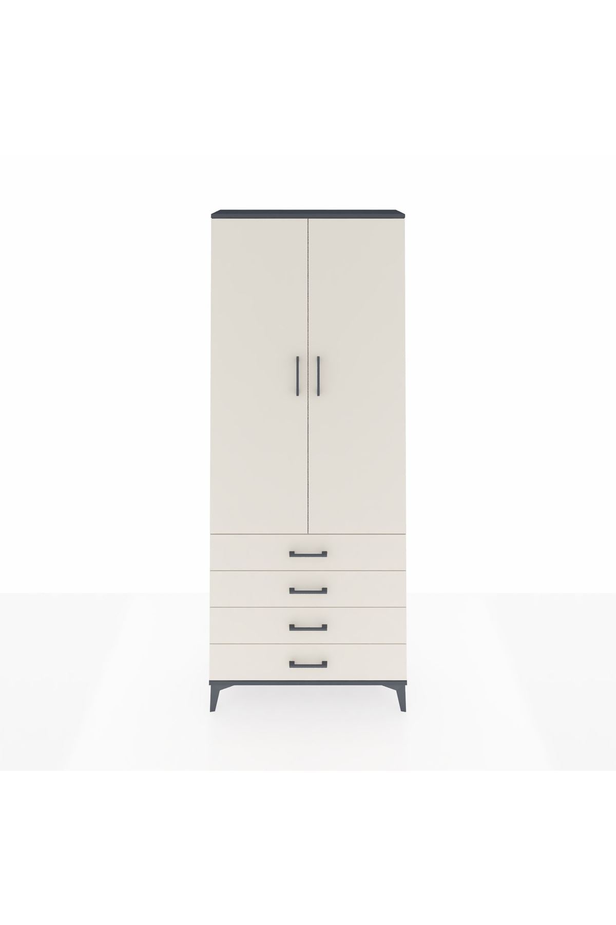 Arges Dolap 3 Raflı 4 Çekmeceli 2 Kapaklı 88x30x221 - S30M044V4A