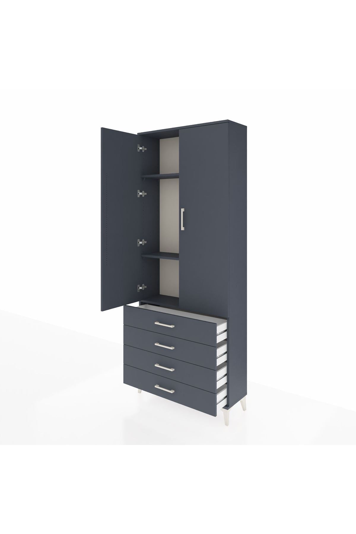 Arges Dolap 3 Raflı 4 Çekmeceli 2 Kapaklı 88x30x221 - S30M044V5A