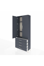 Arges Dolap 3 Raflı 4 Çekmeceli 2 Kapaklı 88x30x221 - S30M044V5A