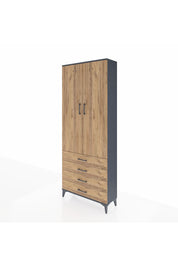 Arges Dolap 3 Raflı 4 Çekmeceli 2 Kapaklı 88x30x221 - S30M044V6A