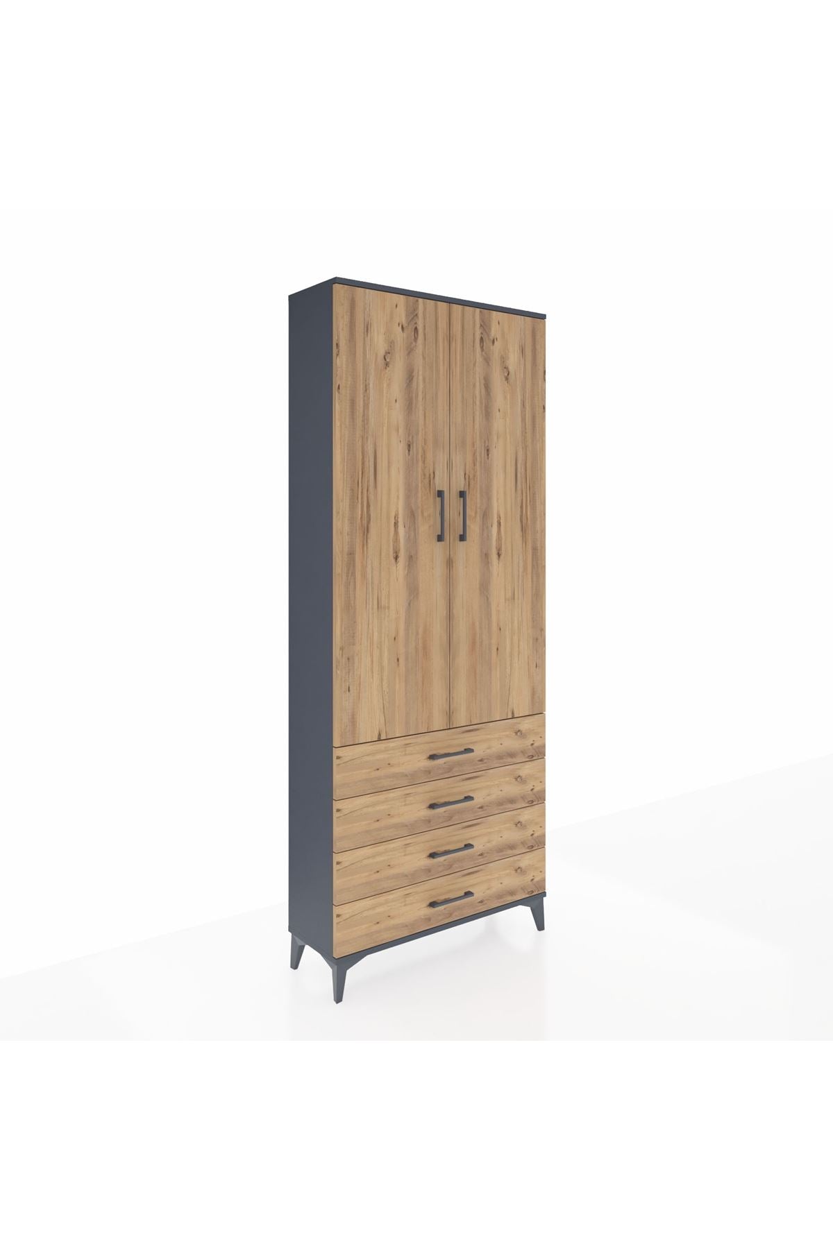 Arges Dolap 3 Raflı 4 Çekmeceli 2 Kapaklı 88x30x221 - S30M044V6A