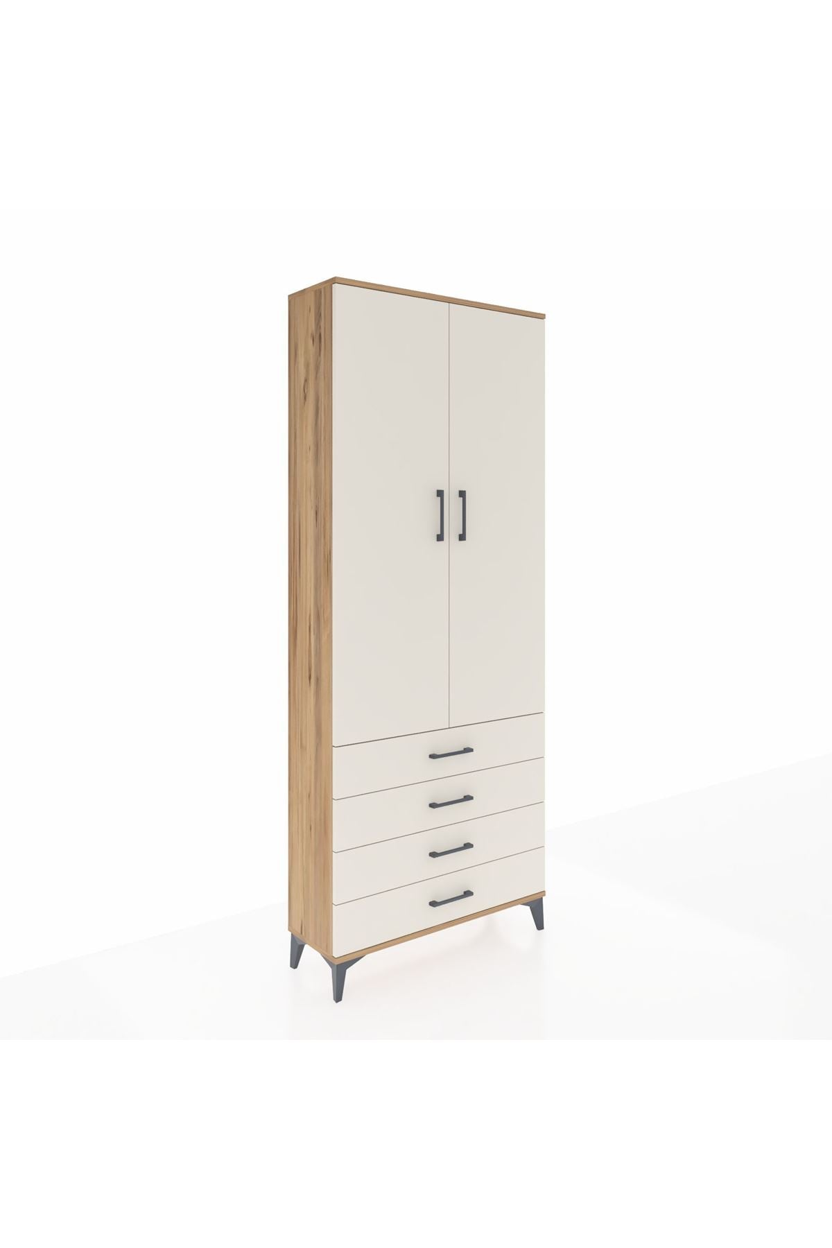 Arges Dolap 3 Raflı 4 Çekmeceli 2 Kapaklı 88x30x221 - S30M044V7A