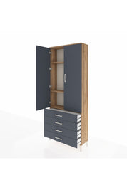Arges Dolap 3 Raflı 4 Çekmeceli 2 Kapaklı 88x30x221 - S30M044V8A